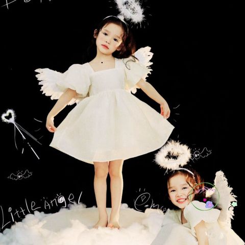 Bộ Trang Phục Thiên Thần 3 Mảnh Cho Bé Gái - Cánh Thiên Thần và Phụ Kiện Halloween, Trung Thu, Thời Trang Hóa Trang