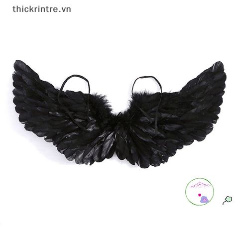 Cánh Thiên Thần Đen Halloween - Phụ Kiện Hóa Trang Độc Đáo Kích Thước 60x35cm, 80x40cm - Thời Trang Vũ Điệu Huyền Ảo