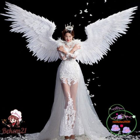 Cánh Thiên Thần Trắng Cosplay Chất Liệu Lông Vũ Cho Trẻ Em Và Người Lớn - Đồ Hóa Trang Tiệc Tùng, Lễ Hội, Chụp Ảnh