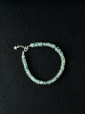 Chuỗi Vòng Tay Đá Aquamarine Tự Nhiên Cắt Giác Sang Trọng - Trang Sức Thời Trang Cao Cấp, Phong Thủy Tinh Tế