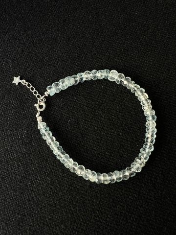 Chuỗi Vòng Tay Đá Aquamarine Tự Nhiên Cắt Giác Sang Trọng - Trang Sức Thời Trang Cao Cấp, Phong Thủy Tinh Tế