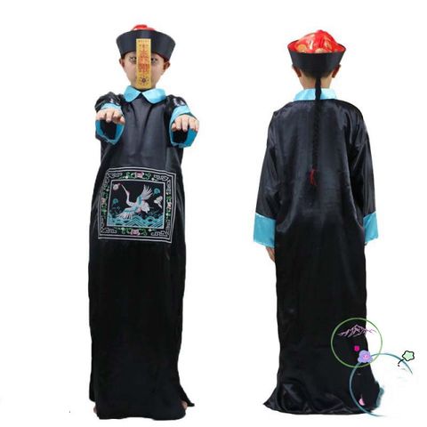 Bộ Trang Phục Halloween Ma Cương Thi Đỏ Đen Cho Trẻ Em - Áo Nón Halloween Độc Đáo 2025