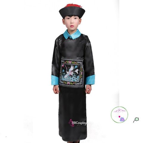 Bộ Trang Phục Halloween Ma Cương Thi Đỏ Đen Cho Trẻ Em - Áo Nón Halloween Độc Đáo 2025