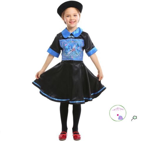 Bộ Trang Phục Halloween Ma Cương Thi Đỏ Đen Cho Trẻ Em - Áo Nón Halloween Độc Đáo 2025