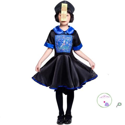 Bộ Trang Phục Halloween Ma Cương Thi Đỏ Đen Cho Trẻ Em - Áo Nón Halloween Độc Đáo 2025