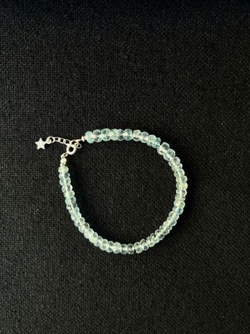 Vòng Tay Đá Aquamarine Phong Thủy Thật - Chuỗi Vòng Cắt Giác Siêu Trong, Trang Sức Thời Trang Tăng Cường Tình Yêu và Sức Khỏe