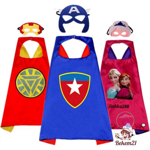 Bộ Trang Phục Công Chúa Elsa & Anna Kèm Mặt Nạ - Thời Trang Hóa Trang Halloween Cho Bé 2-8 Tuổi