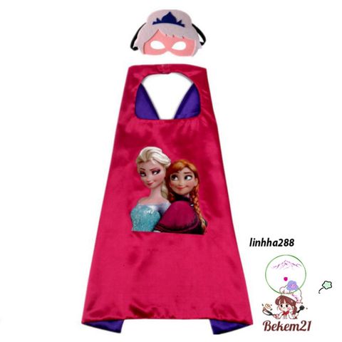 Bộ Trang Phục Công Chúa Elsa & Anna Kèm Mặt Nạ - Thời Trang Hóa Trang Halloween Cho Bé 2-8 Tuổi