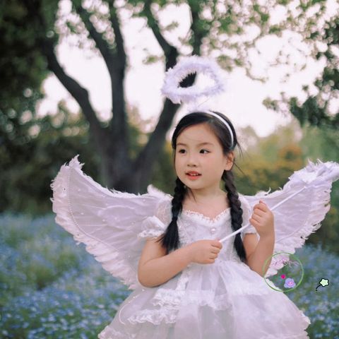 Cánh Thiên Thần Lông Vũ Hóa Trang - Set Đồ Chơi Công Chúa cho Trung Thu, Halloween, Tết và Tiệc Hóa Trang, Quà Tặng Độc Đáo