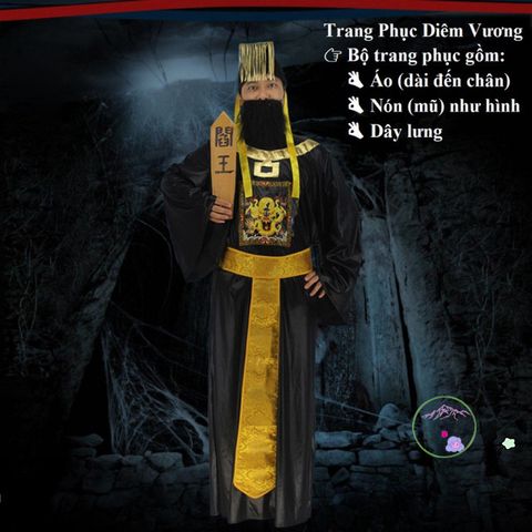 Bộ Trang Phục Cương Thi Halloween Cho Người Lớn - Áo Choàng, Nón, Móng Tay - Phù Hợp Cho Đêm Hội Hóa Trang Kinh Dị