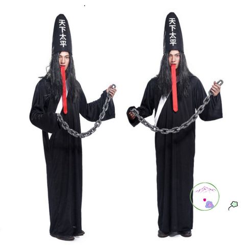 Bộ Đồ Hóa Trang Halloween Hắc Bạch Vô Thường - Thời Trang Kinh Dị Cho Người Lớn, Phục Trang Cosplay Độc Đáo