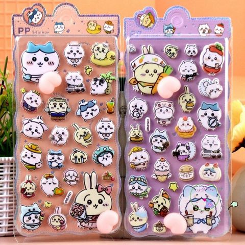 Nhãn Dán 3D MELIFLUO Đáng Yêu Hình Động Vật Kawaii - Bộ 4 Miếng Dán Bong Bóng Trang Trí Điện Thoại DIY Thú Vị