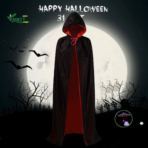 Bộ Trang Phục Ma Cà Rồng Halloween Hai Mặt Kèm Mặt Nạ - Áo Choàng Đen Đỏ Cho Trẻ Em và Người Lớn, Trang Phục Cosplay Dịp Lễ