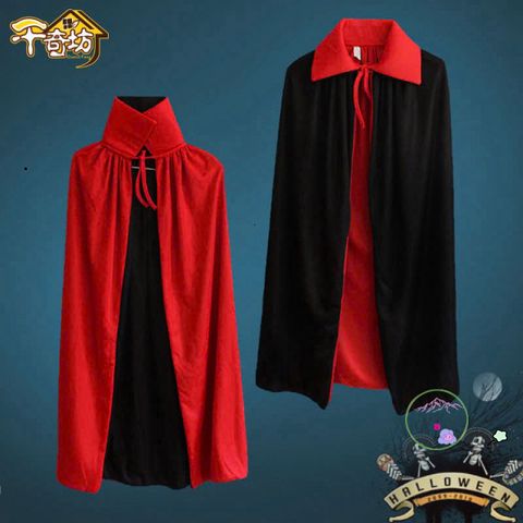 Bộ Trang Phục Ma Cà Rồng Halloween Hai Mặt Kèm Mặt Nạ - Áo Choàng Đen Đỏ Cho Trẻ Em và Người Lớn, Trang Phục Cosplay Dịp Lễ