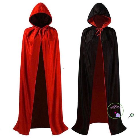 Bộ Trang Phục Ma Cà Rồng Halloween Hai Mặt Kèm Mặt Nạ - Áo Choàng Đen Đỏ Cho Trẻ Em và Người Lớn, Trang Phục Cosplay Dịp Lễ