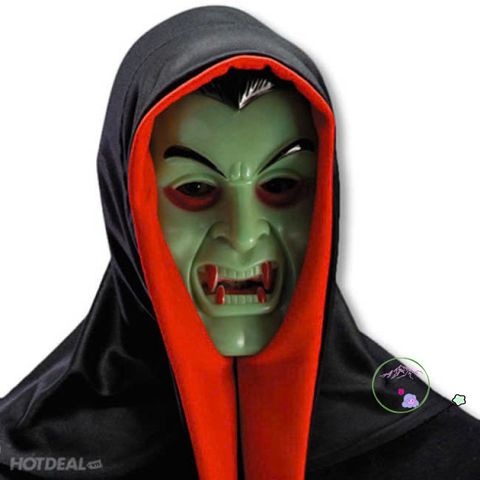 Bộ Trang Phục Ma Cà Rồng Halloween Hai Mặt Kèm Mặt Nạ - Áo Choàng Đen Đỏ Cho Trẻ Em và Người Lớn, Trang Phục Cosplay Dịp Lễ
