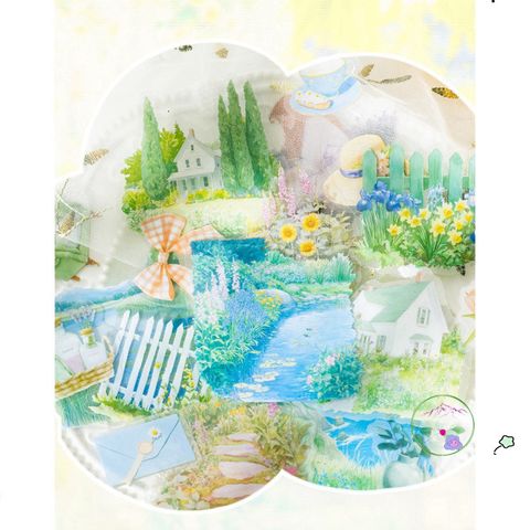 Bộ 20 nhãn dán trong suốt PASTORAL TIME phong cách đồng quê châu Âu cho Scrapbook và Bullet Journal - Dán trang trí vintage dễ thương