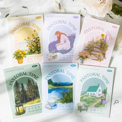 Bộ 20 nhãn dán trong suốt PASTORAL TIME phong cách đồng quê châu Âu cho Scrapbook và Bullet Journal - Dán trang trí vintage dễ thương