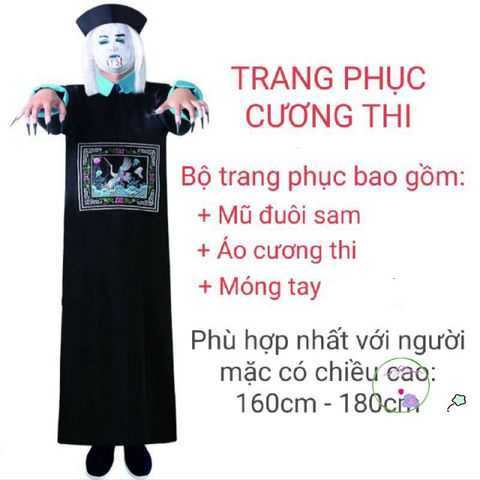 Bộ Đồ Hóa Trang Halloween Cương Thi & Pháp Sư - Trang Phục Cosplay Huyền Bí Cho Trẻ Em, Giao Hàng Tận Nơi