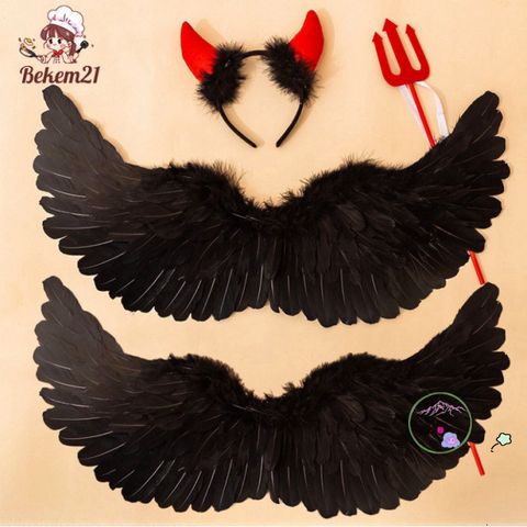 Bộ Cánh Thiên Thần và Quỷ Dành Cho Bé Gái - Phụ Kiện Trang Trí Hóa Trang Đáng Yêu Cho Tiệc Giáng Sinh và Halloween