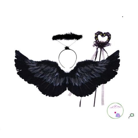 Bộ Cánh Thiên Thần Huyền Bí Cho Bé - Trang Phục Halloween Kèm Băng Đô Và Đũa Phép Cosplay Dễ Thương