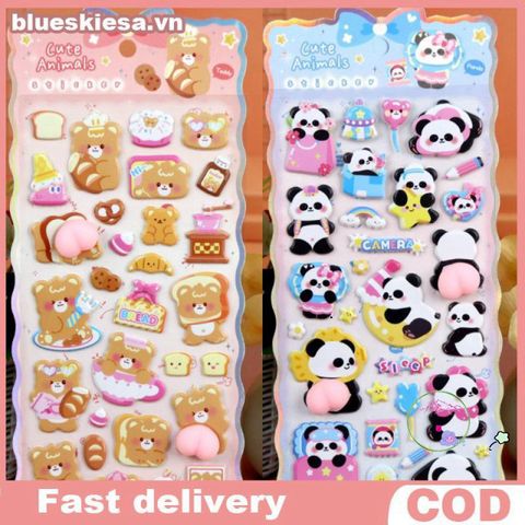 Sticker Kawaii 3D Hình Chó Mèo Dễ Thương - Nhãn Dán Trang Trí Điện Thoại & Laptop DIY, Quà Tặng Cho Fan Anime