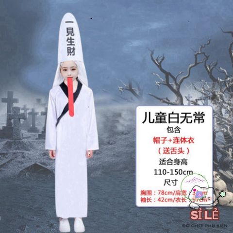Bộ Hóa Trang Dọa Ma Tóc Trắng - Halloween Kinh Dị với Áo Choàng, Găng Tay Xương và Kính LED Đỏ - Hóa Trang Cosplay Tuyệt Đẹp