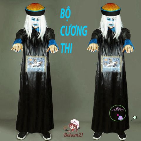 Bộ Trang Phục Halloween Cương Thi Hắc Bạch Vô Thường Diêm Vương Dành Cho Người Lớn - Hóa Trang Pháp Sư Độc Đáo, Cosplay ấn Tượng