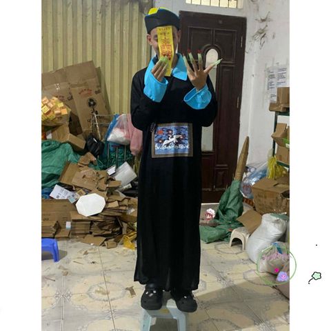 Bộ Trang Phục Halloween Cương Thi Hắc Bạch Vô Thường Diêm Vương Dành Cho Người Lớn - Hóa Trang Pháp Sư Độc Đáo, Cosplay ấn Tượng