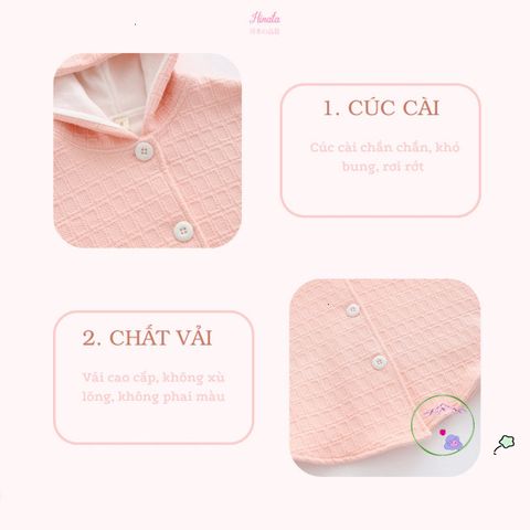 Áo Choàng Chống Nắng Tai Thỏ Hinata AC001 - Bảo Vệ Da Trẻ Tốt Nhất, Chất Liệu Thoáng Mát, Dễ Thương, Nhật Bản, Cho Bé 90-120cm