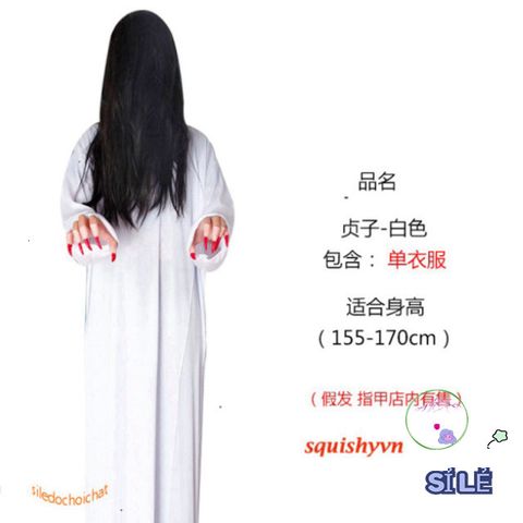 Bộ Đồ Hóa Trang Thần Chết Halloween Kinh Dị - Hắc Bạch Cương Thi Cho Tiệc Hóa Trang - Phụ Kiện Cosplay Đầy Ảo Dị