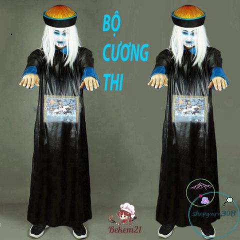 Bộ Hóa Trang Halloween Cho Người Lớn - Cương Thi, Hắc Bạch Vô Thường & Pháp Sư Diêm Vương - Trang Phục Độc Đáo Cho Tiệc Hóa Trang