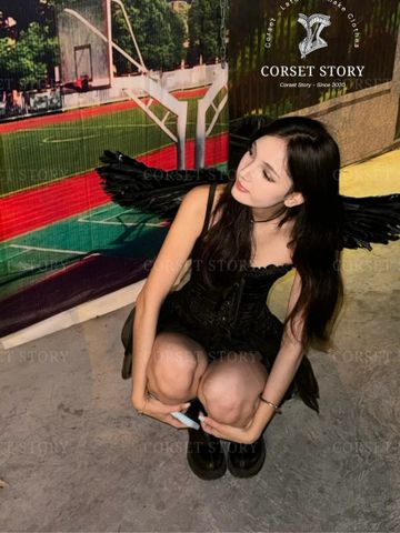 Đầm hóa trang ác quỷ với cánh thiên thần - Trang phục Halloween độc đáo cho lễ hội và biểu diễn thời trang