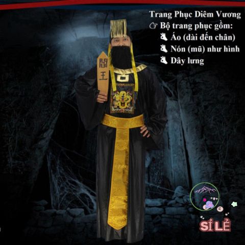 Bộ Trang Phục Hóa Trang Halloween - Cương Thi & Pháp Sư Diêm Vương cho Người Lớn - Đồ Hóa Trang Độc Đáo và Ấn Tượng