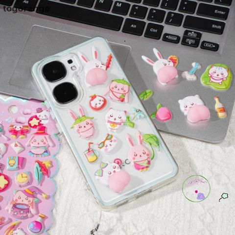 Miếng Dán Hoạt Hình Động Vật 3D Mềm Mại - Trang Trí Vỏ Điện Thoại Ngẫu Nhiên, Phụ Kiện Văn Phòng Học Sinh Cute