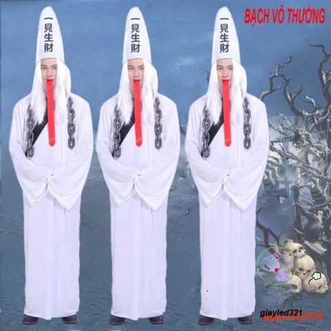 Bộ trang phục Halloween Thần Chết và Zombie Hắc Bạch - Y phục hóa trang ấn tượng cho tiệc Halloween, cosplay và chụp ảnh