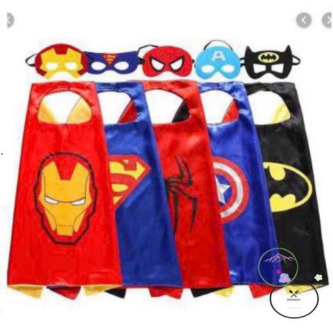 Bộ Áo Choàng và Mặt Nạ Siêu Anh Hùng - Spider-Man, Superman, Batman, Ironman - Thời Trang Cho Bé Hóa Trang Vui Chơi