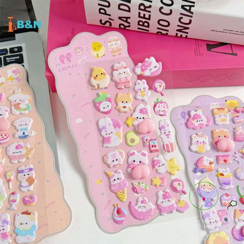 Miếng Dán Hoạt Hình 3D Kawaii XeR - Trang Trí Điện Thoại Cho Trẻ Em, Quà Tặng Vui Nhộn và Sáng Tạo, Chất Liệu An Toàn