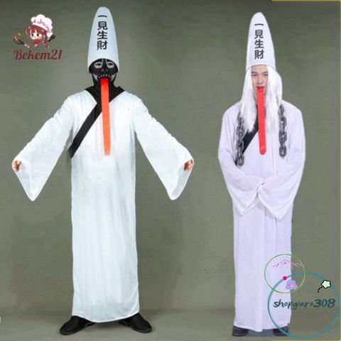Bộ Đồ Halloween Huyền Bí - Trang Phục Pháp Sư, Cương Thi, Hắc Bạch Vô Thường Dành Cho Người Lớn, Hoàn Hảo Cho Tiệc Hóa Trang