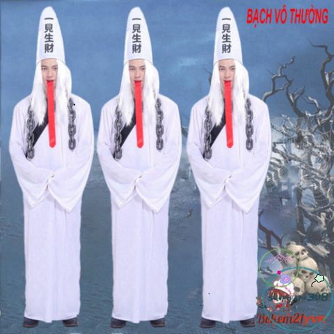 Bộ Đồ Halloween Huyền Bí - Trang Phục Pháp Sư, Cương Thi, Hắc Bạch Vô Thường Dành Cho Người Lớn, Hoàn Hảo Cho Tiệc Hóa Trang