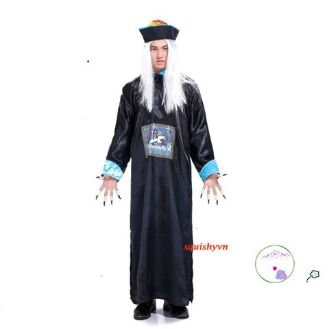Bộ Đồ Hóa Trang Halloween Kinh Dị Thần Chết - Bộ Trang Phục Cương Thi Hắc Bạch Cho Tiệc Hóa Trang, Cosplay và Chụp Ảnh