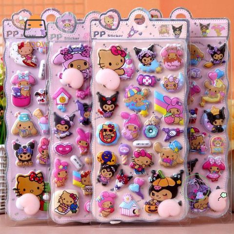 Miếng Dán 3D Kawaii Hello Kitty Mềm Mại - Trang Trí Laptop, Sổ Tay, Vỏ Điện Thoại - Quà Tặng Độc Đáo Cho Fans Kawaii