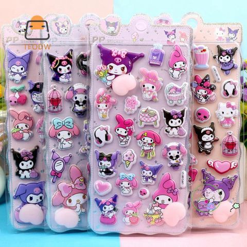 Miếng Dán 3D Kawaii Hello Kitty Mềm Mại - Trang Trí Laptop, Sổ Tay, Vỏ Điện Thoại - Quà Tặng Độc Đáo Cho Fans Kawaii