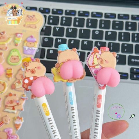 Nhãn Dán Hoạt Hình Capybara 3D Dễ Thương - Trang Trí Điện Thoại, Sổ Tay & Giảm Stress - Quà Tặng Độc Đáo