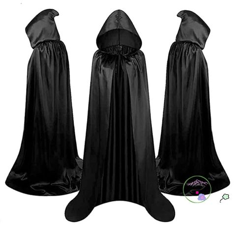 Áo Choàng Harry Potter Ma Quái Có Mũ Phù Thủy Cho Halloween - Đồ Hóa Trang Đen Dài 1,65m-1,7m cho Bé Yêu