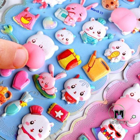 Miếng Dán Hoạt Hình 3D Phồng Mông Động Vật - Trang Trí DIY Đáng Yêu Cho Điện Thoại - Quà Tặng Cá Tính Sáng Tạo