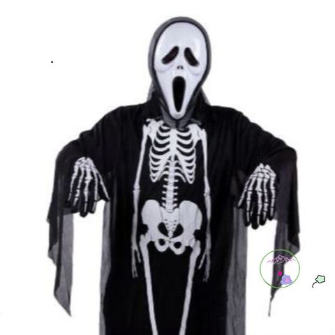 Bộ Trang Phục Hóa Trang Ma Quái Cho Người Lớn - Áo Choàng, Mặt Nạ & Găng Tay Halloween Đầy Kinh Dị Dành Cho Trẻ Em