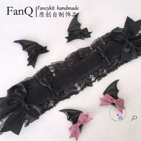 Dây Buộc Tóc Gothic Cánh Quỷ - Phụ Kiện Thời Trang Halloween Sang Trọng, Dự Tiệc và Hàng Ngày