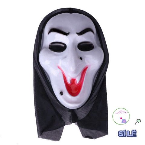 Bộ Hóa Trang Vô Diện Halloween - Áo Choàng Đen & Mặt Nạ Nhựa Trắng, Phù Hợp Mọi Lứa Tuổi, Tiệc Cosplay, Sự Kiện Thú Vị