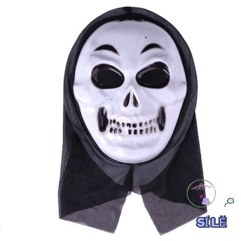 Bộ Hóa Trang Vô Diện Halloween - Áo Choàng Đen & Mặt Nạ Nhựa Trắng, Phù Hợp Mọi Lứa Tuổi, Tiệc Cosplay, Sự Kiện Thú Vị
